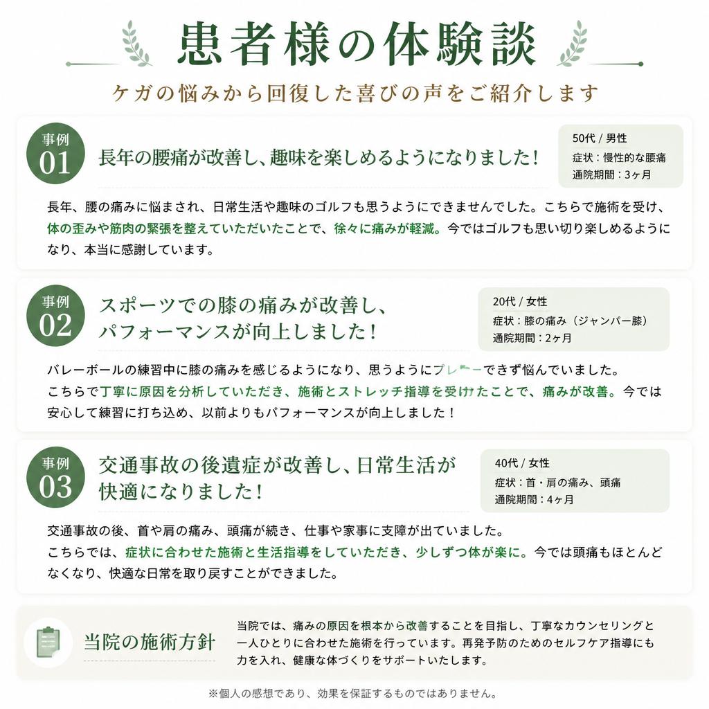 実際の患者様の声