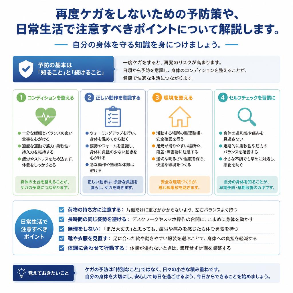 ケガの予防と日常生活での注意点