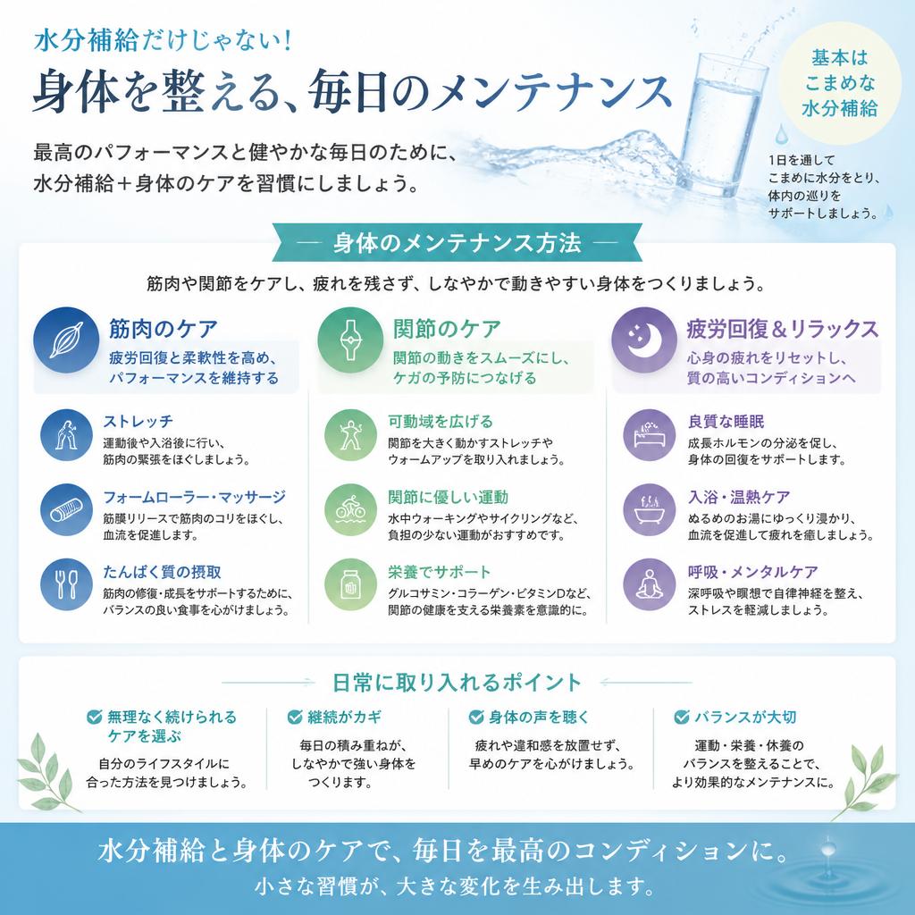 身体のメンテナンス法